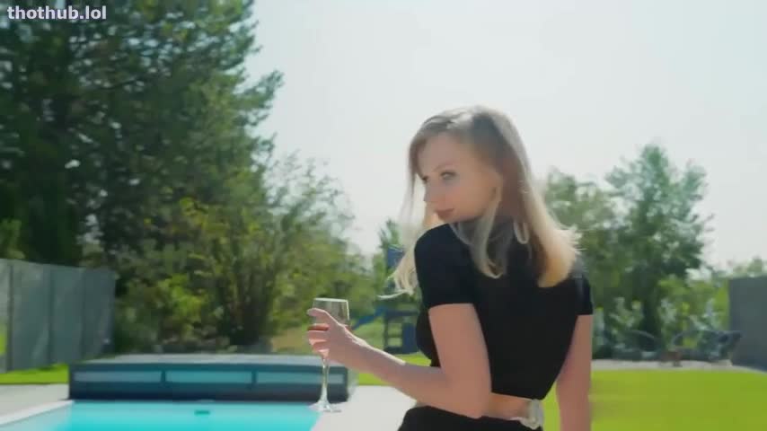 Annie Lysenko - Angel in a Sexy Bikini Strips Naked Then Enjoys the Pool