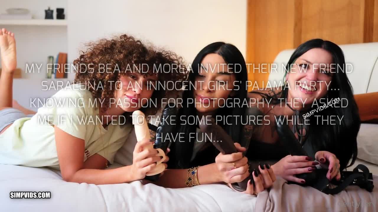 GentlyPerv – Taste of The Pajama Party With Morea Black, Beatrice Segreti And Sara Luna
