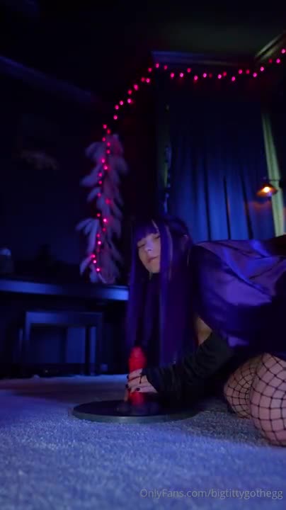 bigtittygothegg OnlyFans leaked BigTittyGothEgg – Raven Dominates A Huge Monster Cock on HDthot