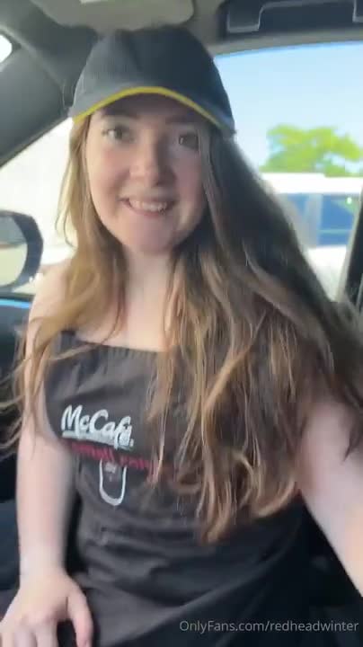 RedHeadWinter McDonalds Waitress Car BG Sextape