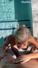 ScarlettKissesXO OnlyFans leaked ScarlettKissesxo - Fucks Pool Cleaner & Takes Cum on Face on HDthot
