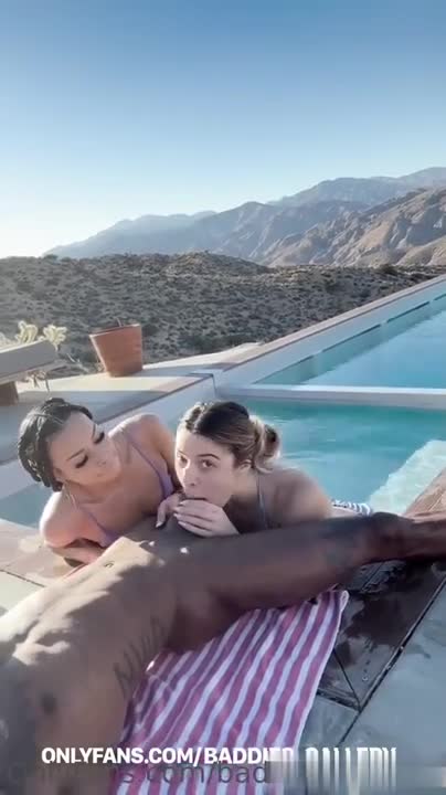 Izzy_Swallows BBC Threesome In The Pool Porn Video
