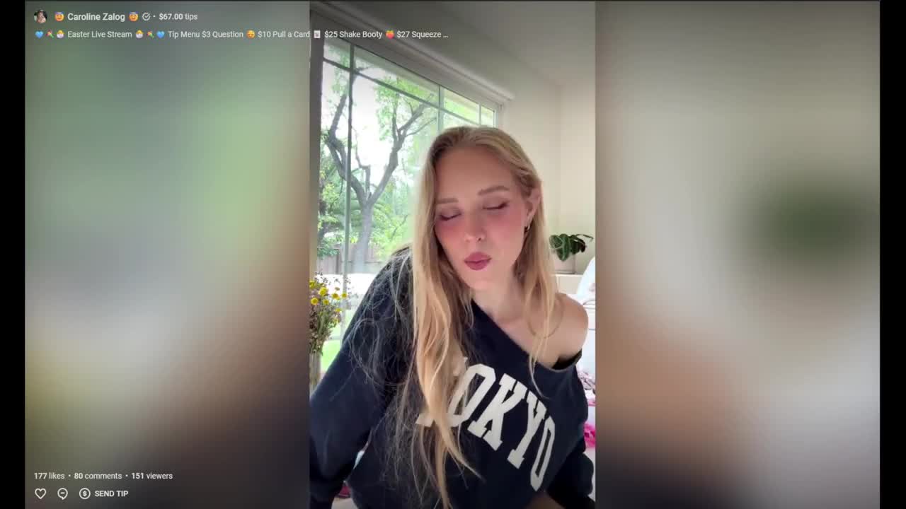 Caroline Zalog $500 Livestream Part 1 Video