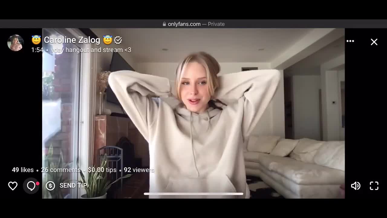 Caroline Zalog Valentines Day Livestream Video Leaked