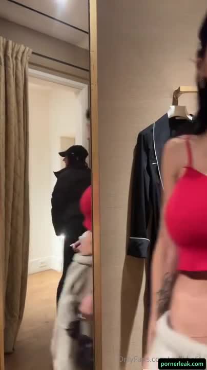 Mia Khalifa Red Top Nude Strip In The Dressing Room