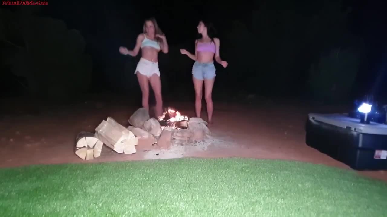 Alex Coal And Avery Cristy Stepdaughters Camping Dance Naked by the Fire