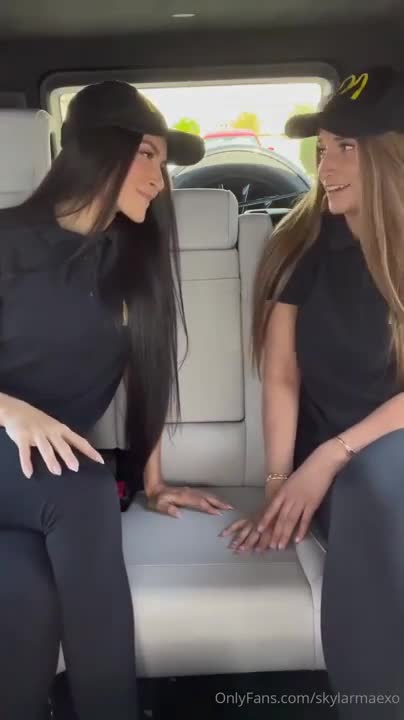 Caryn Beaumont And Skylarmaexo Mcdonald’s Waitress GG Scene In The Car