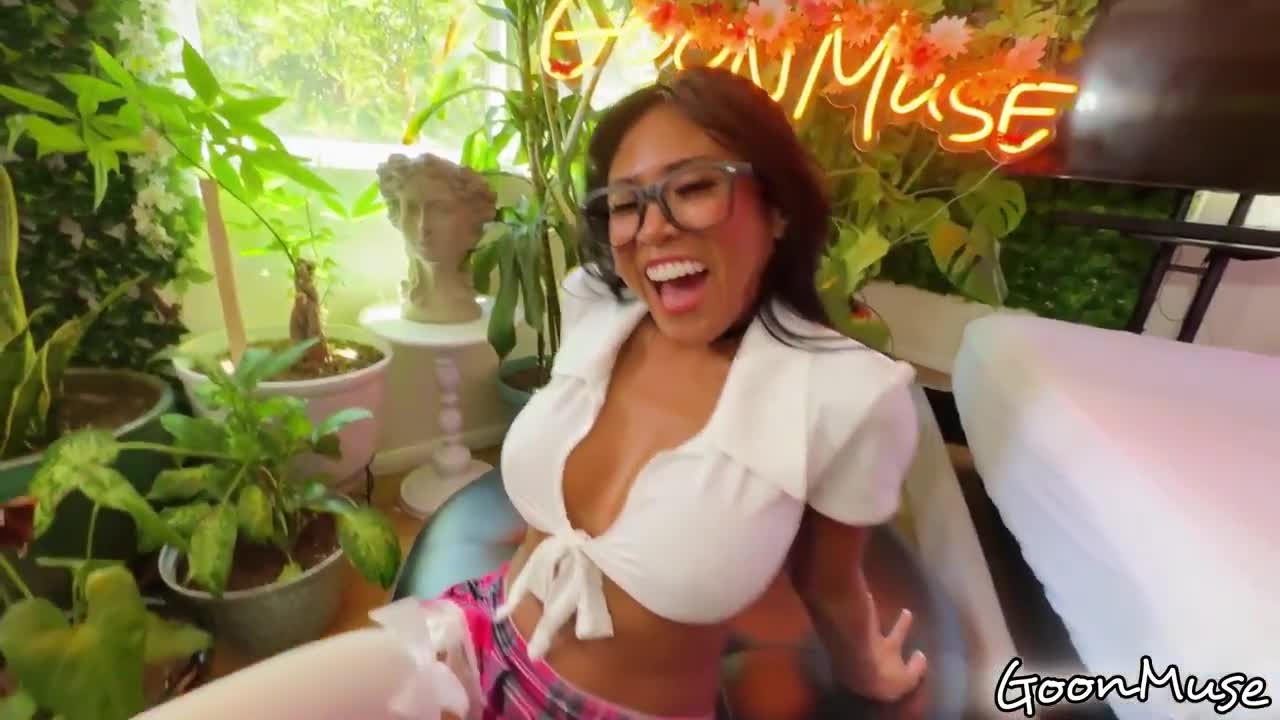 Ember Snow OnlyFans leaked Ember Snow Oiled Asian Milf Explosively Cums 3 Times with Zac Wild On GoonMuse on HDthot