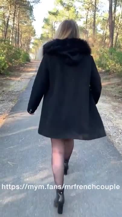 Marine Rossi Bounces On A Dildo Outdoors