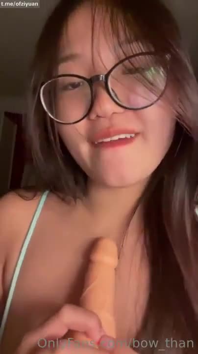 Bow_Than Sucks A Dildo And Fingers Her Cunt