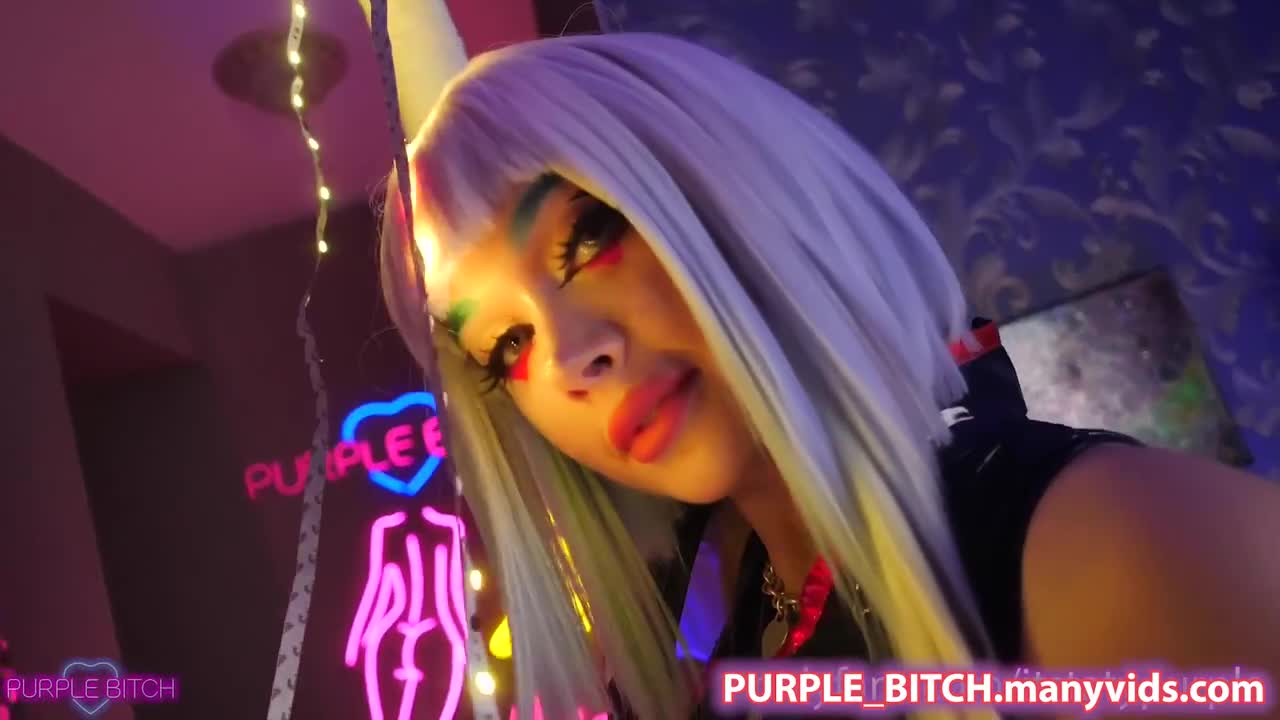 Purple Bitch Double Penetrates In Lucy Cosplay