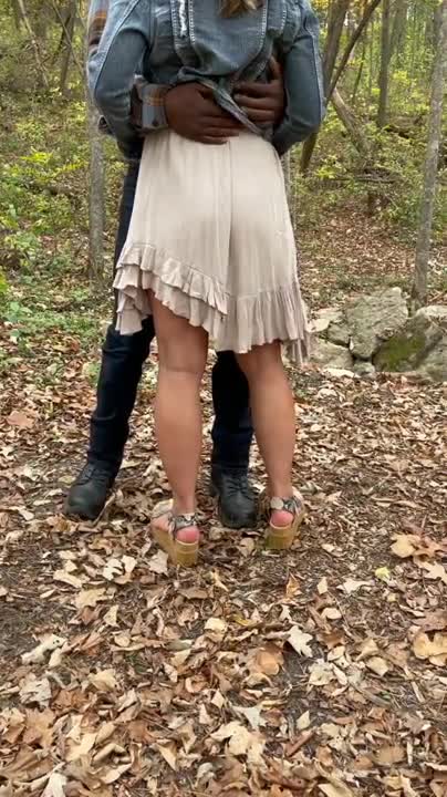 WanderingWife BBC Creampie Outside On Walking Trail
