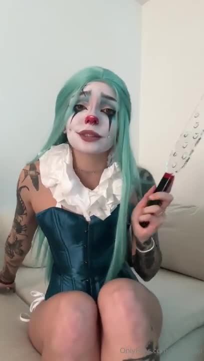 Babyfooji As Clown Girl Rides A Dildo