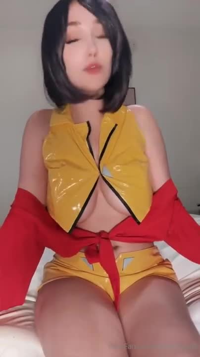Skye Blue As Faye Valentine Rides A Dildo