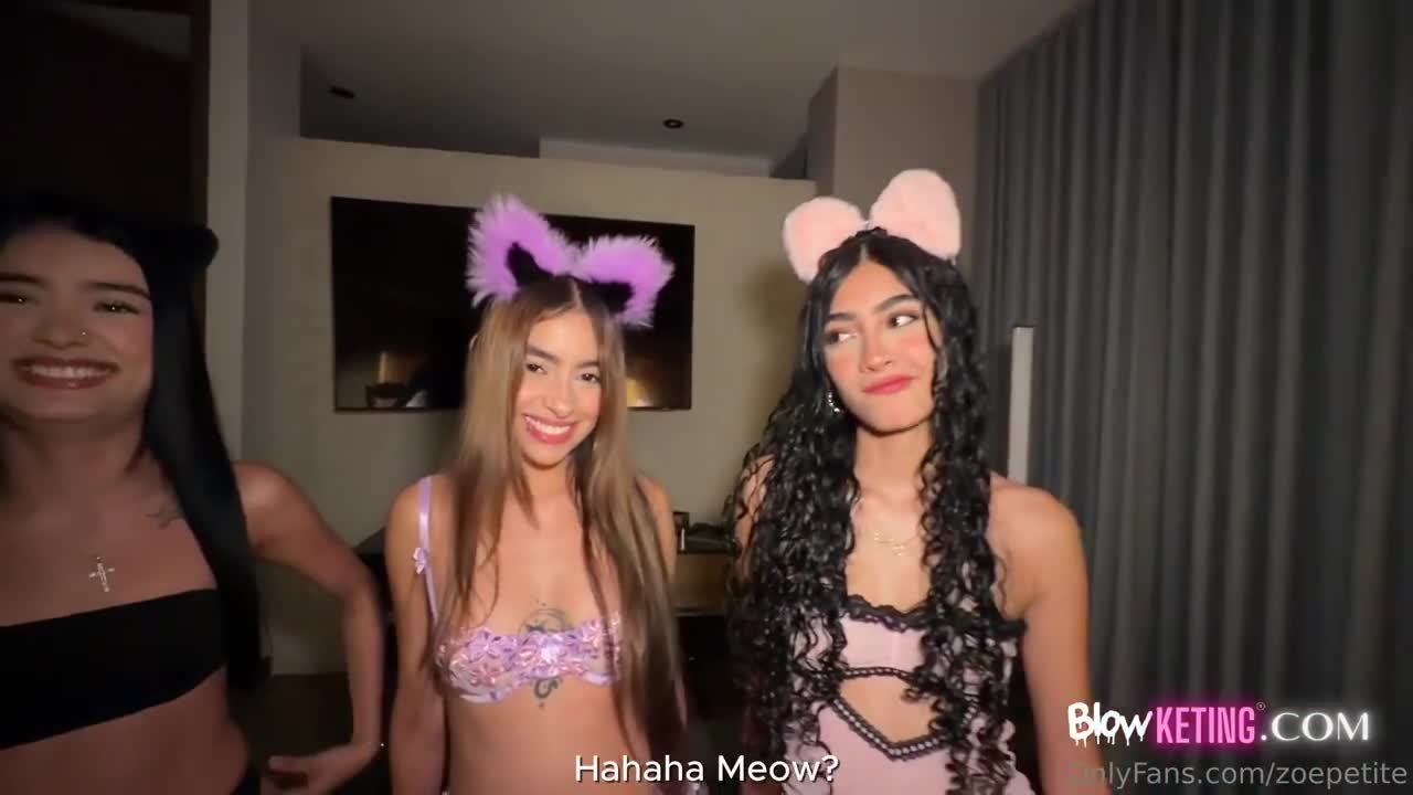 Zoe Petite, Elipetitt & Skinny.Curly Hot Foursome With Blowketing