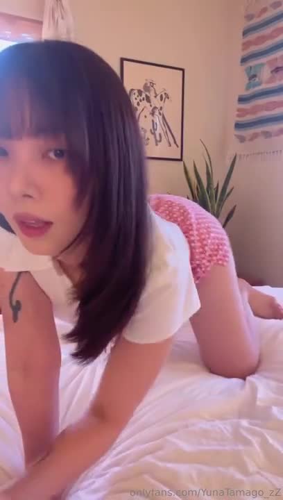 Yuna Tamago Rides A Transparent Dildo