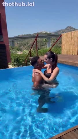 HelloLimoon  Sextape Outdoor Fuck With Troy's BBC By The Pool