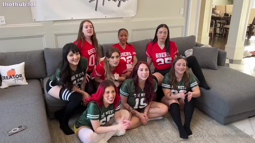 Forestfaye - Super Bowl Orgy 8 Girl, 3 Boys Part1