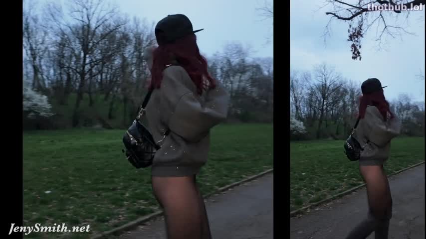 Jeny Smith  Short Selfie Video Polka Dot Pantyhose