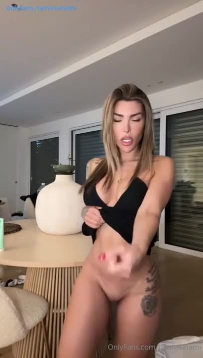 Tami Tsunami Rubs Lotion On Her Big Boobs