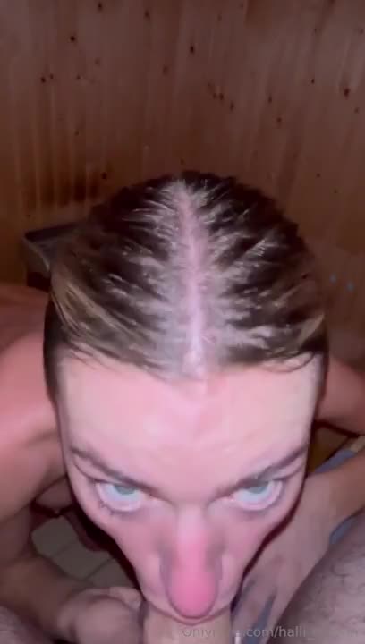 Wildhalli POV Blowjob & Facial in Sauna