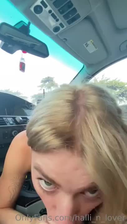Wildhalli Gives A Blowjob In The Car