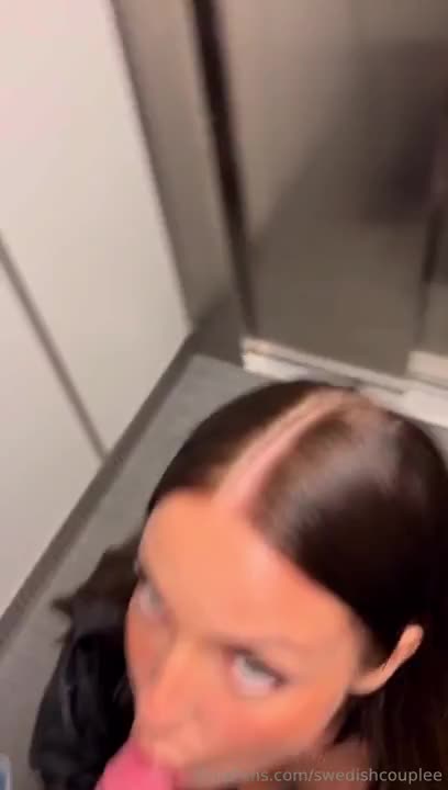 Swedishcouplee’s Risky Elevator BJ Leads To Sex