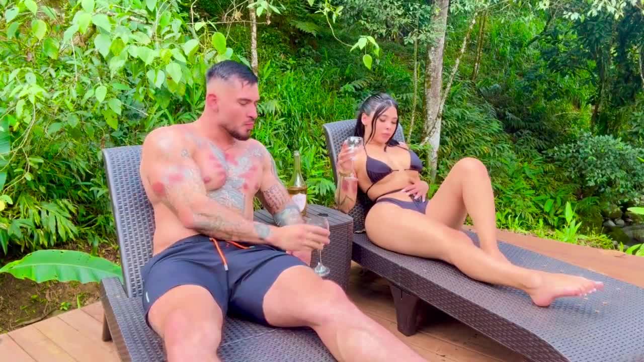 Savina Sex In The Jungle Nare Public Waterfall WIth Cabin Roomamte
