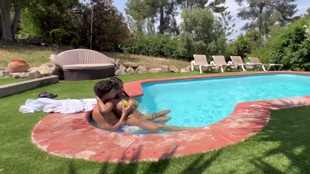 Yasmina Khan The Neighbour Watches Us As We Have Sex In The Garden Pool