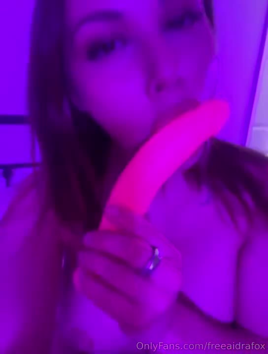 Aidra Fox NEW Solo With Pink Toy Under Neon Light