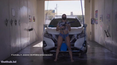 Fansly OnlyFans leaked Washing car naked  by AMWednesday from Fansly on HDthot